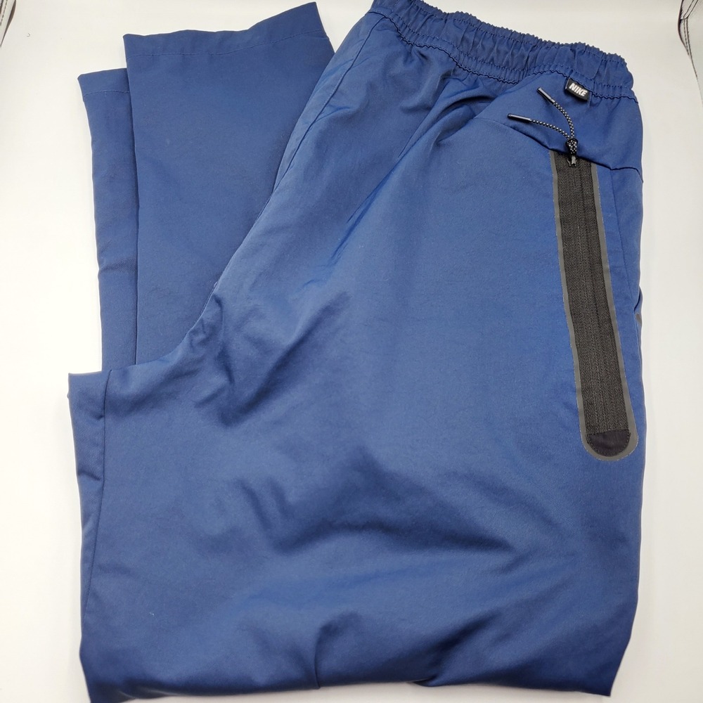 Nike Tech Pack Men XL Navy Blue Track Pants Bonded Zip Pocket Tapered RN56323